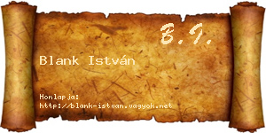 Blank István névjegykártya